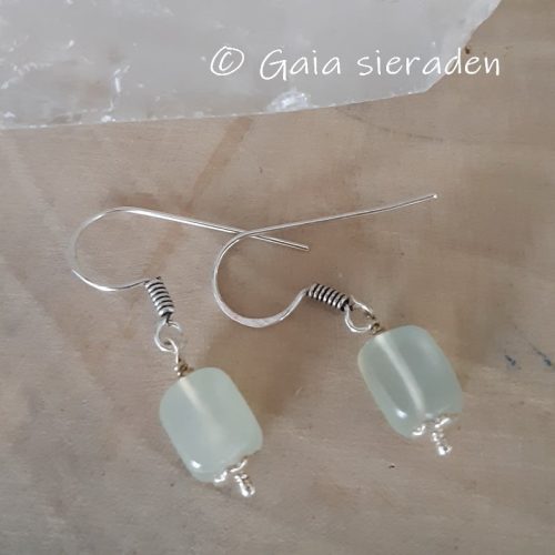 zilveren Jade oorbellen