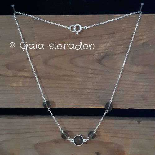 Rookkwarts kettinkje zilver