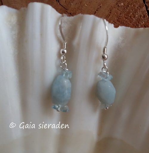 Aquamarijn oorbellen
