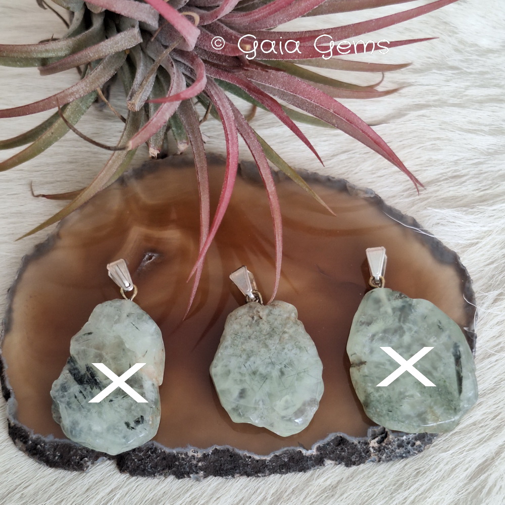 Prehniet edelsteen hanger