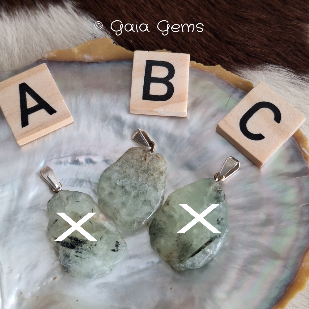 Prehniet edelsteen hanger