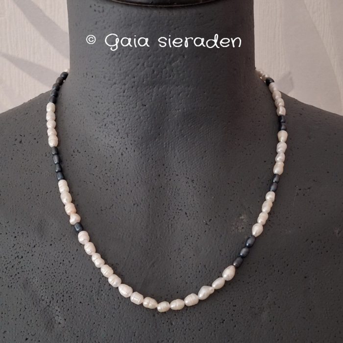 Parelketting blauw wit - Afbeelding 2