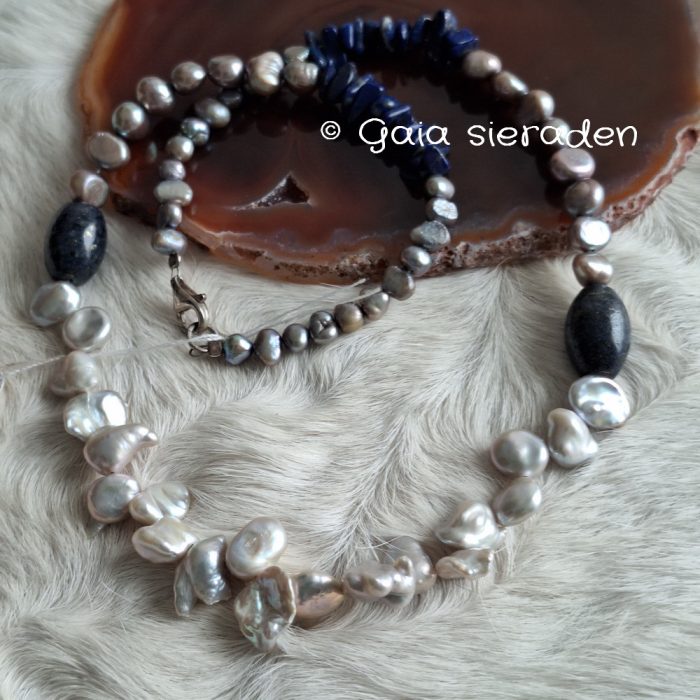 Parelketting  met Lapis mix - Afbeelding 3