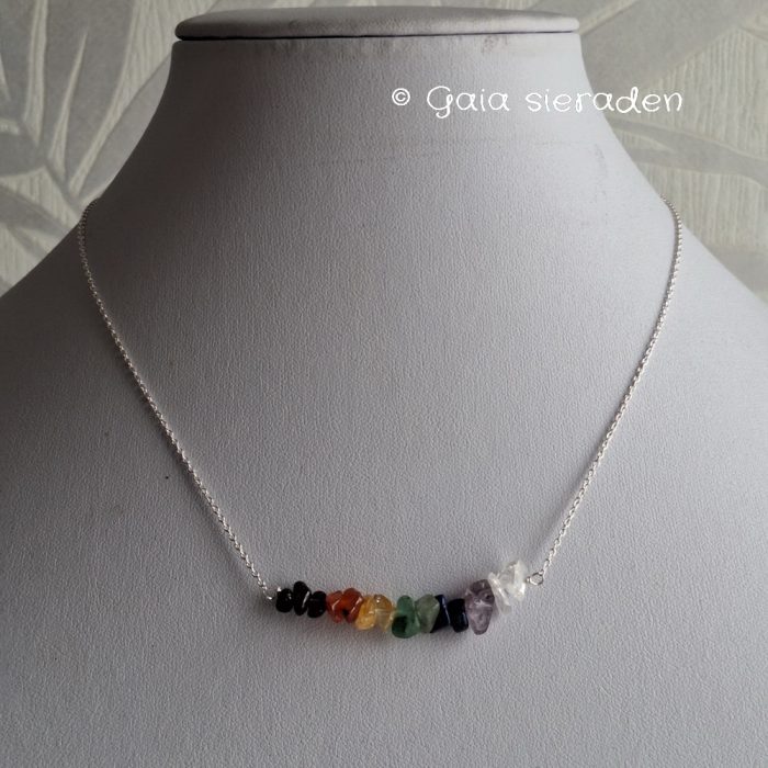 Zilveren Chakra ketting