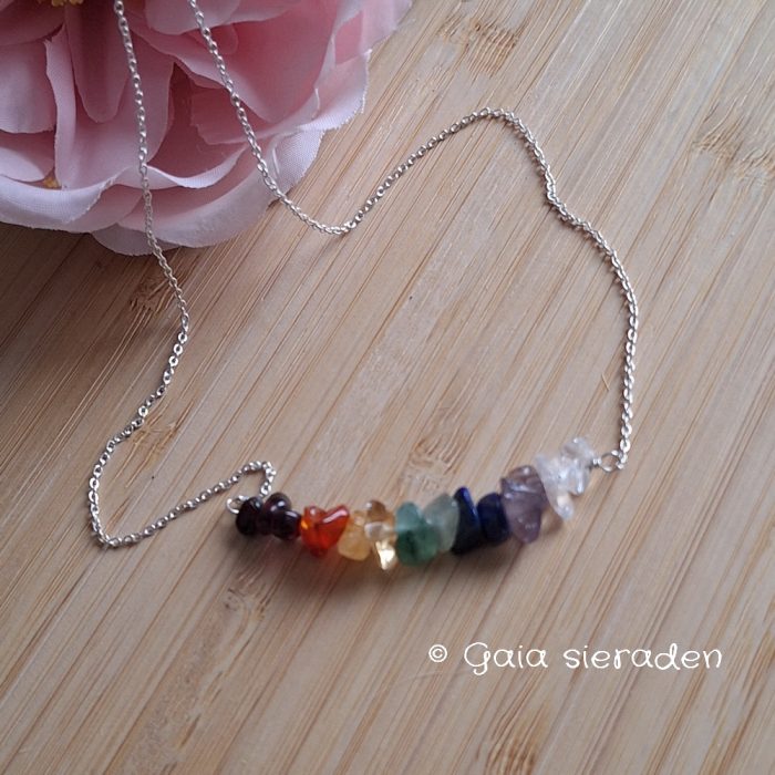 Zilveren Chakra ketting - Afbeelding 4