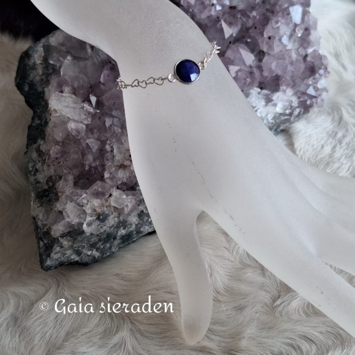 Lapis Lazuli zilveren armbandje - Afbeelding 3