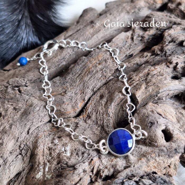 Lapis Lazuli zilveren armbandje - Afbeelding 4