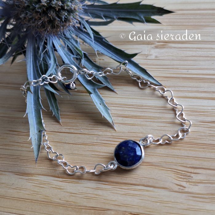 Lapis Lazuli zilveren armbandje - Afbeelding 2