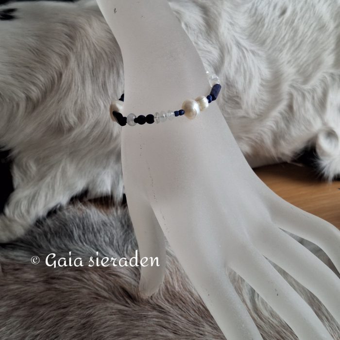 Armband Lapis Lazuli en Parel - Afbeelding 3