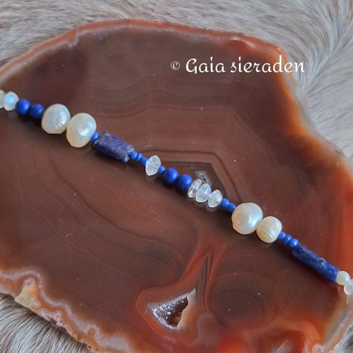 Armband Lapis Lazuli en Parel