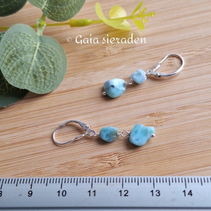 Larimar oorbellen geketteld - Afbeelding 3