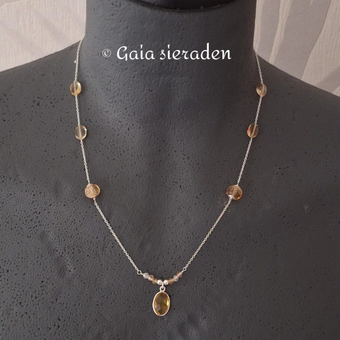 Citrien ketting 925 zilver - Afbeelding 3