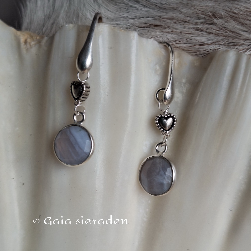 Chalcedoon oorbellen briolette - Afbeelding 4