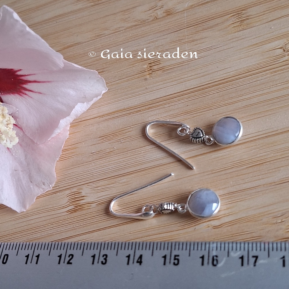 Chalcedoon oorbellen briolette - Afbeelding 3