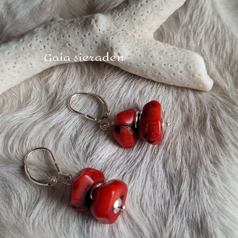 Koraal oorbellen stapeltje - Afbeelding 4