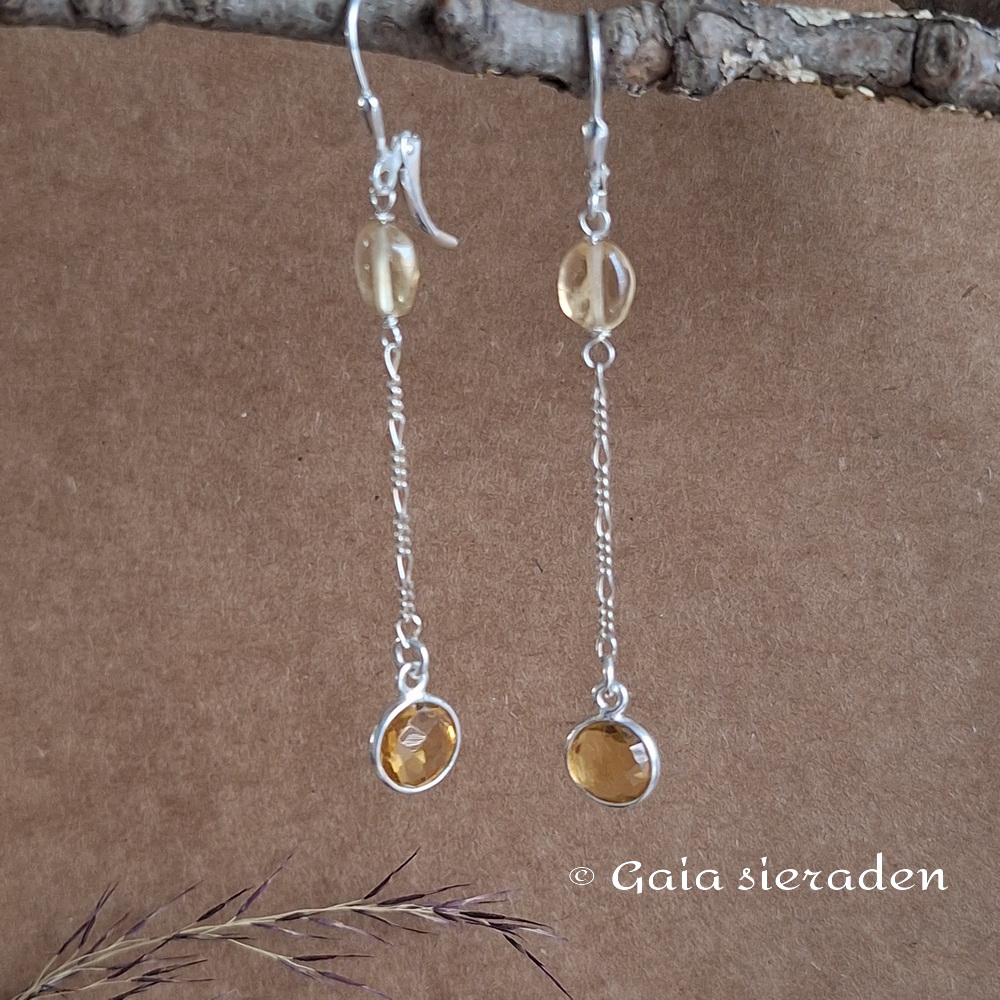 Citrien oorbellen Maxima