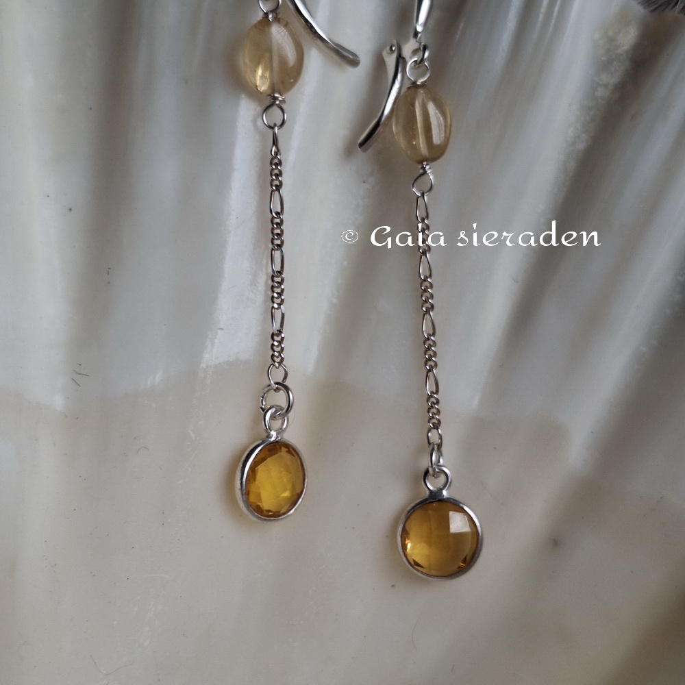 Citrien oorbellen Maxima