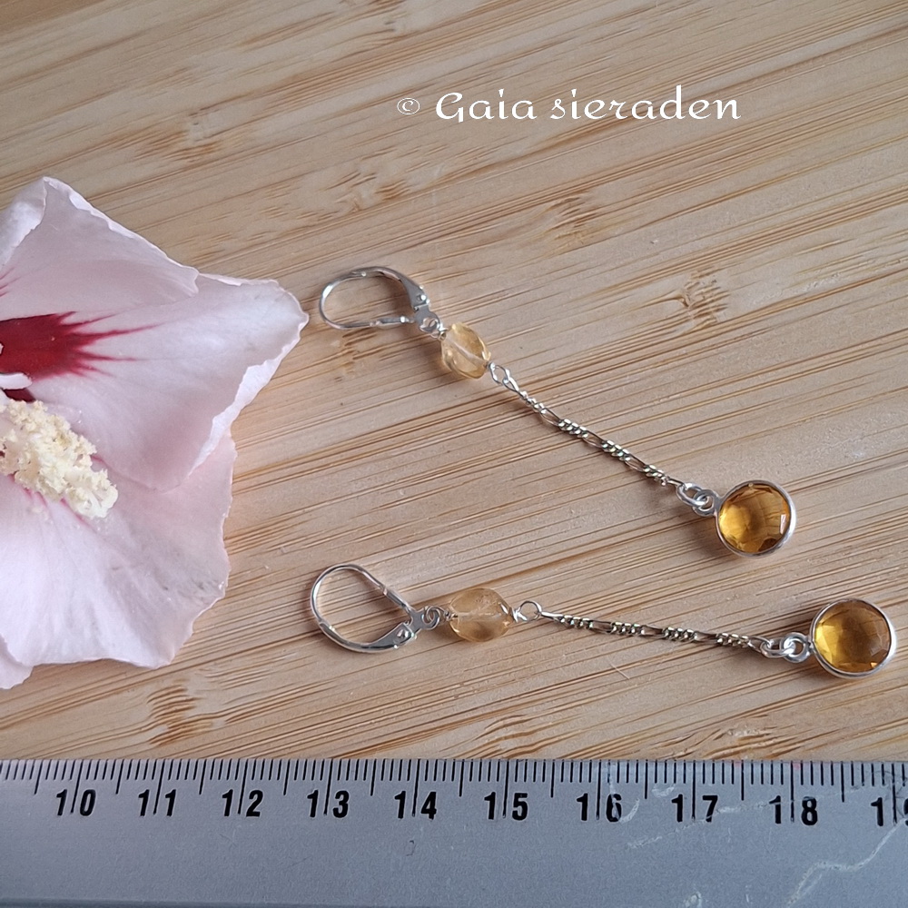 Citrien oorbellen Maxima