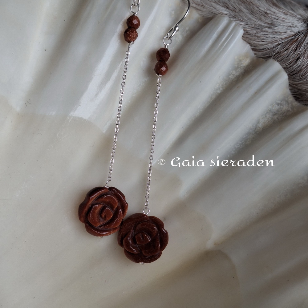 Goudsteen Maxima oorbellen