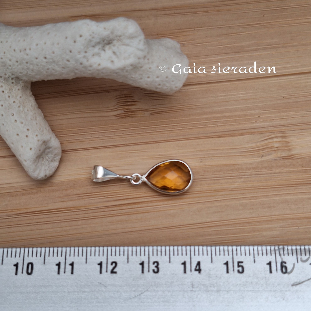 Citrien hanger briolette druppel