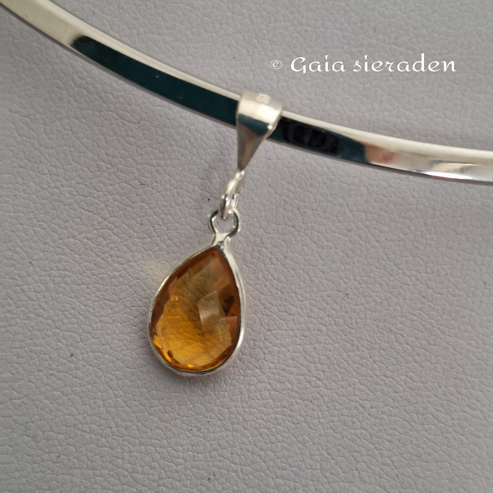 Citrien hanger briolette druppel