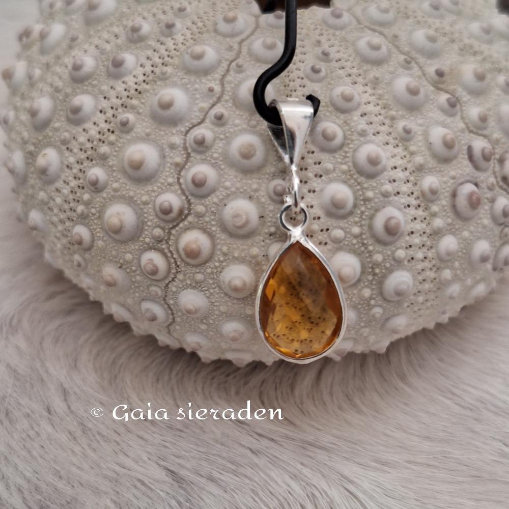 Citrien hanger briolette druppel