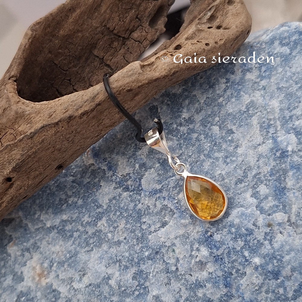 Citrien hanger briolette druppel