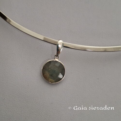 Labradoriet hanger briolette rond