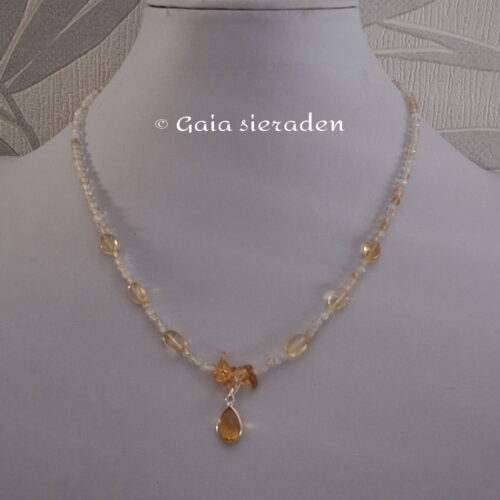 Citrien edelsteen ketting met hanger