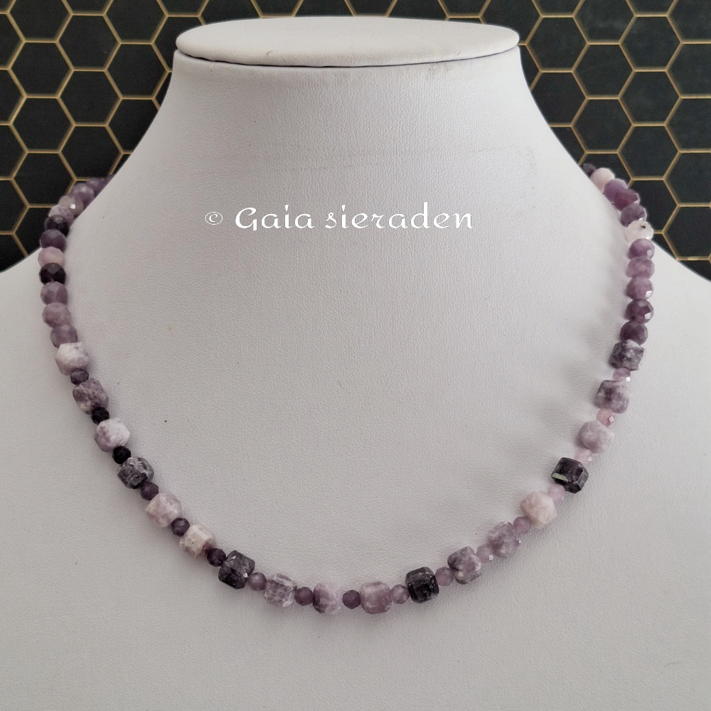 Ketting Lepidoliet blokjes - Afbeelding 3