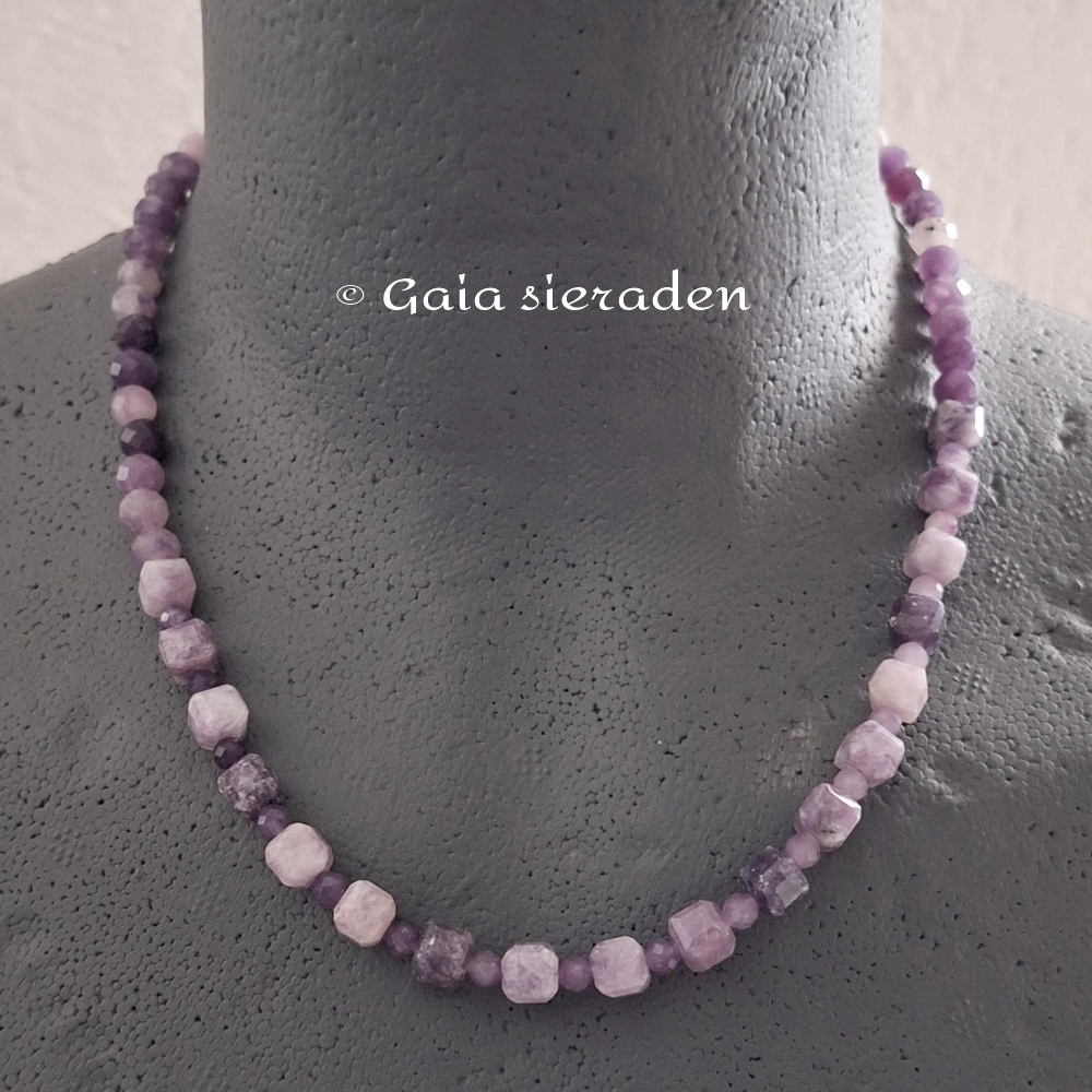 Ketting Lepidoliet blokjes