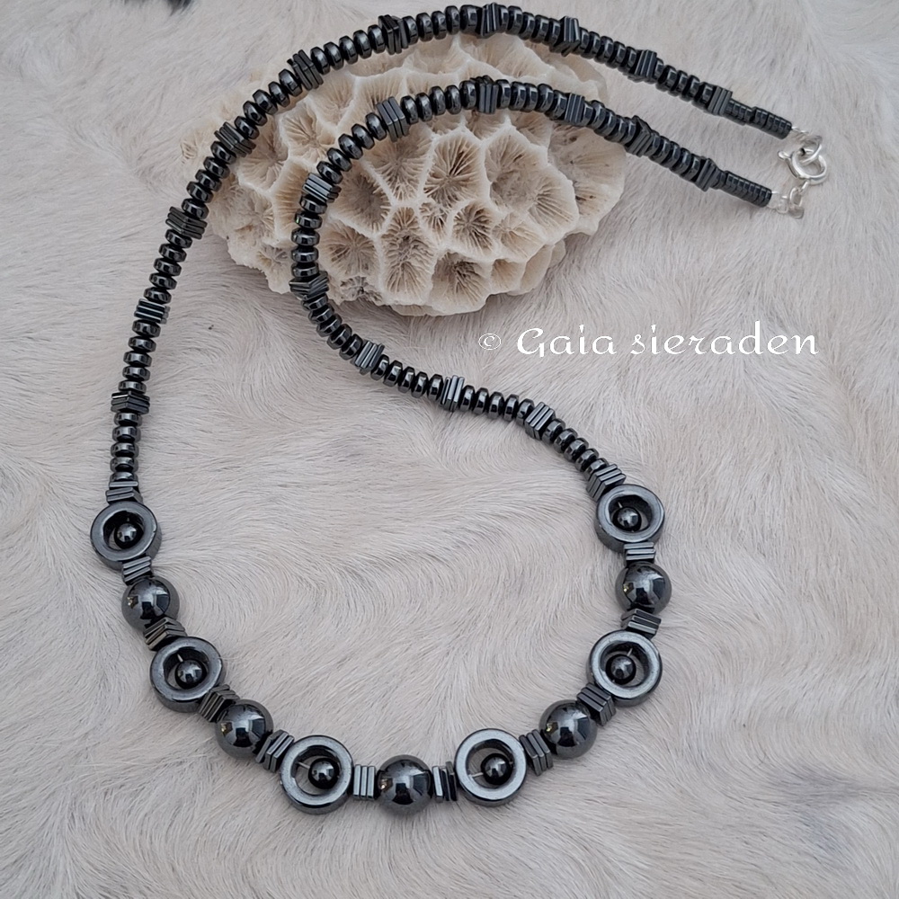 Hematiet ketting rondjes - Afbeelding 2