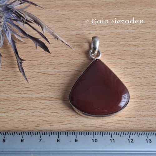 Zilveren hanger Carneool