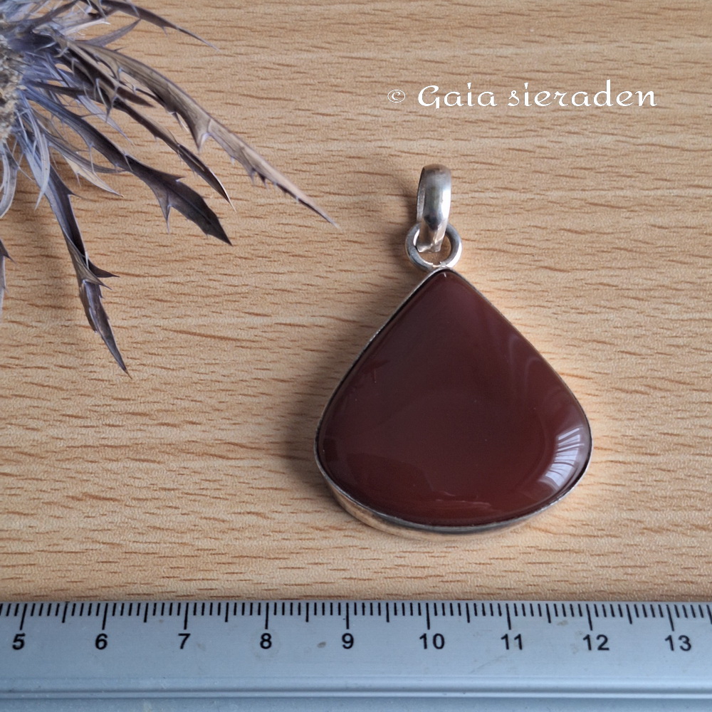 Zilveren hanger Carneool