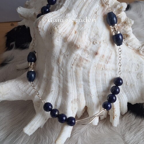 Zilveren ketting Lapis Lazuli diabolo