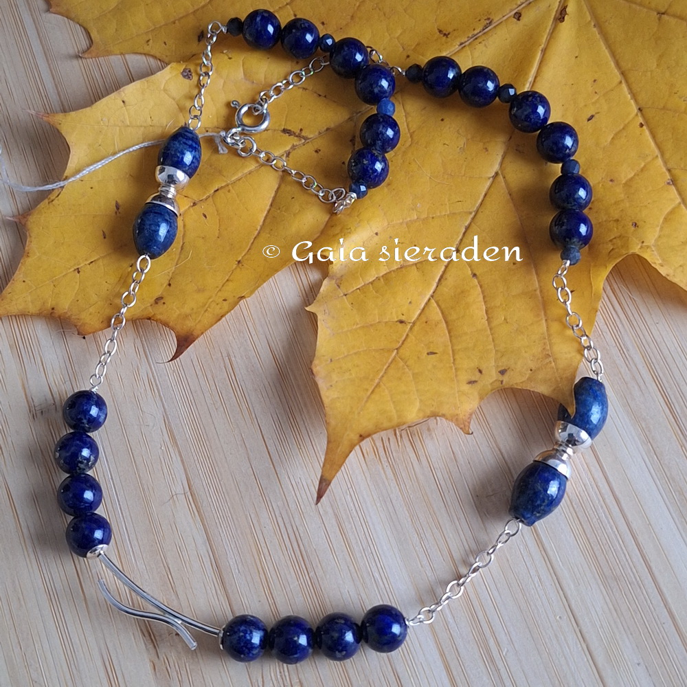 Zilveren ketting Lapis Lazuli diabolo