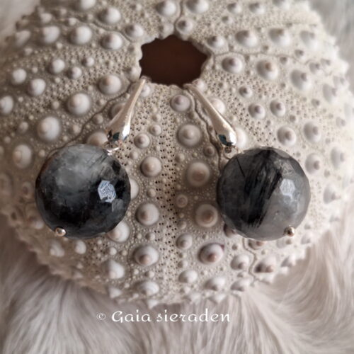 Zilveren oorbellen Toermalijnkwarts