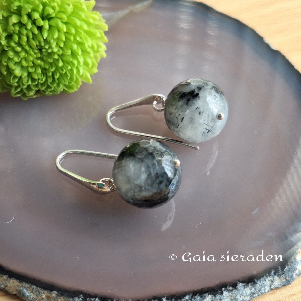 Zilveren oorbellen Toermalijnkwarts