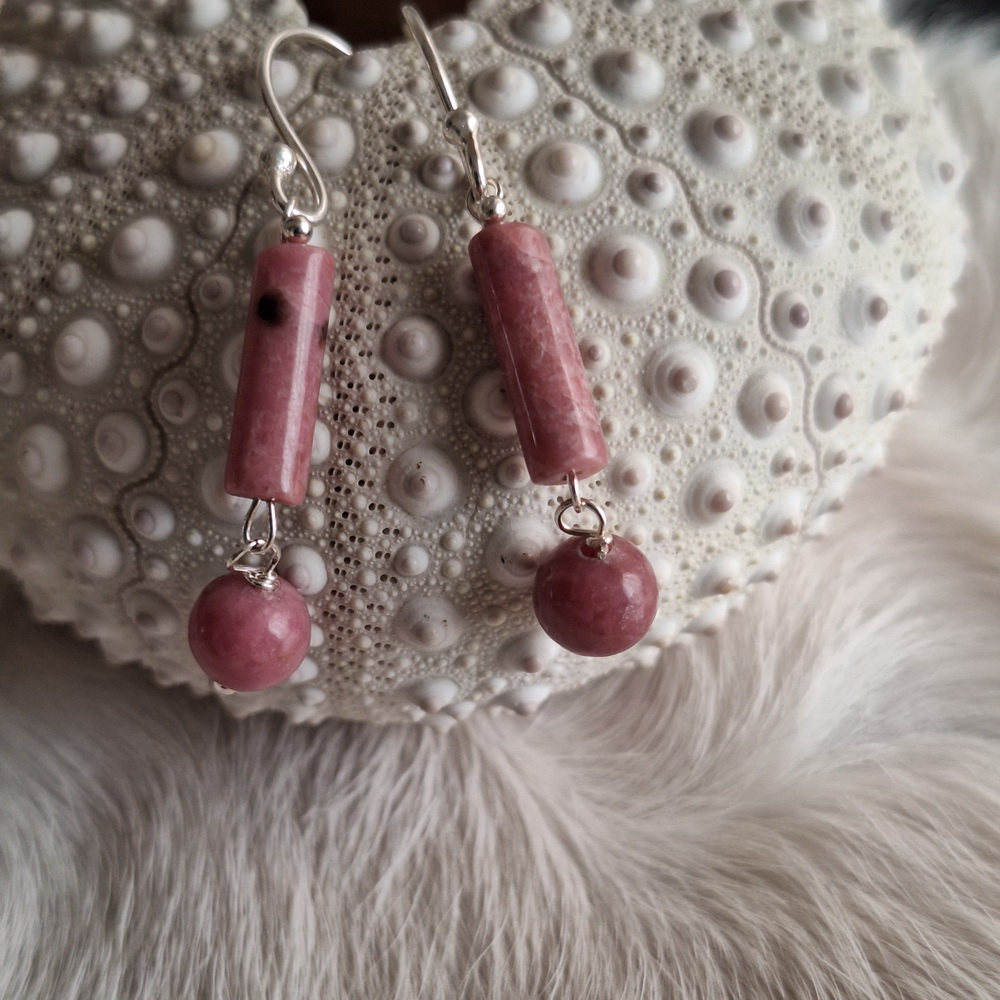 Rhodoniet oorbellen staafje