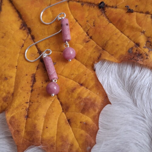 Rhodoniet oorbellen staafje