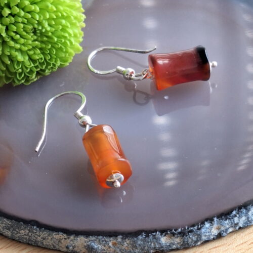 Carneool oorbellen diabolo