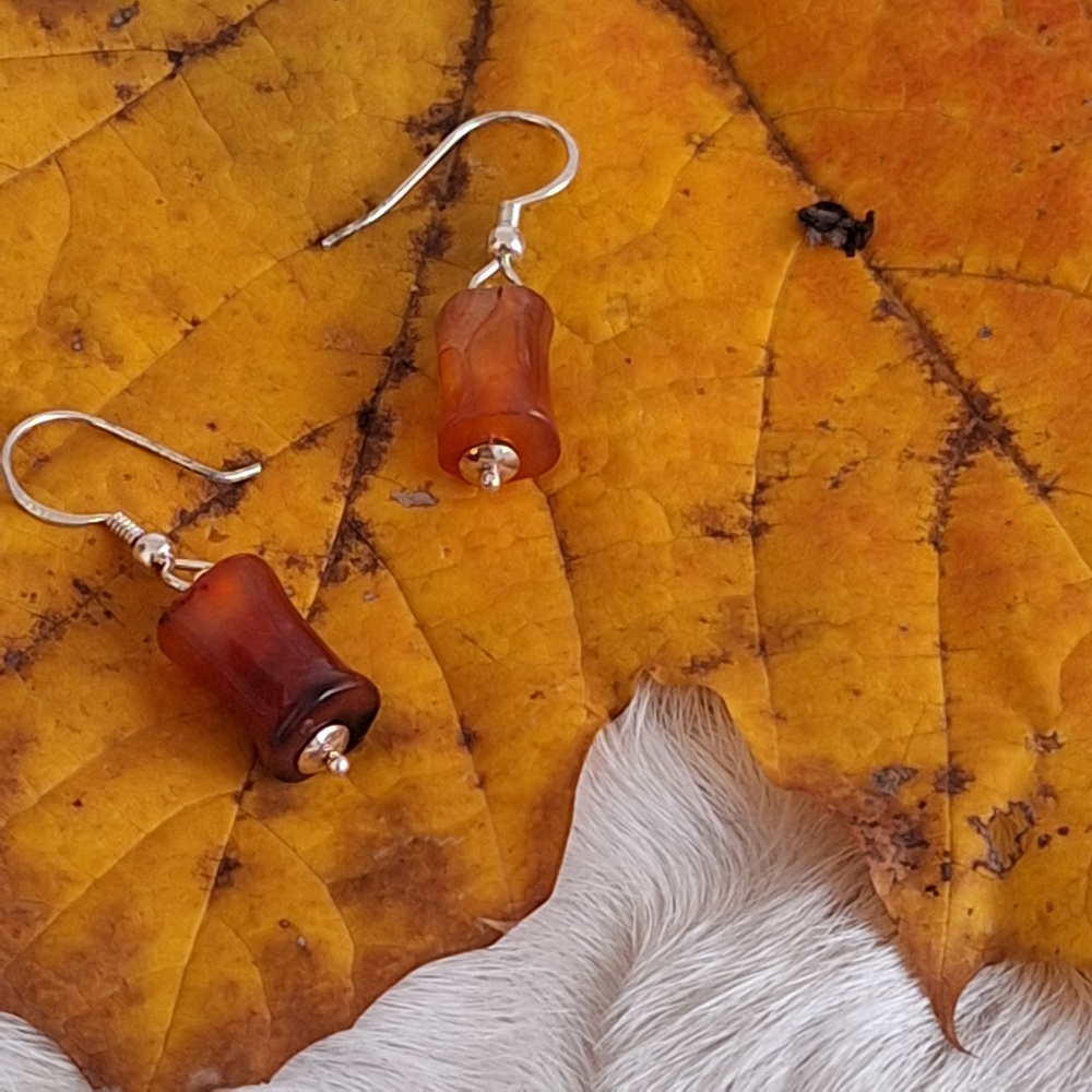 Carneool oorbellen diabolo