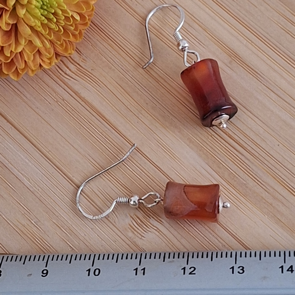 Carneool oorbellen diabolo