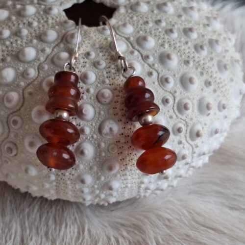 Carneool oorbellen stapeltje