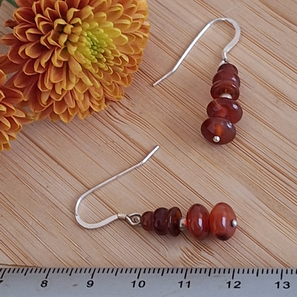 Carneool oorbellen stapeltje