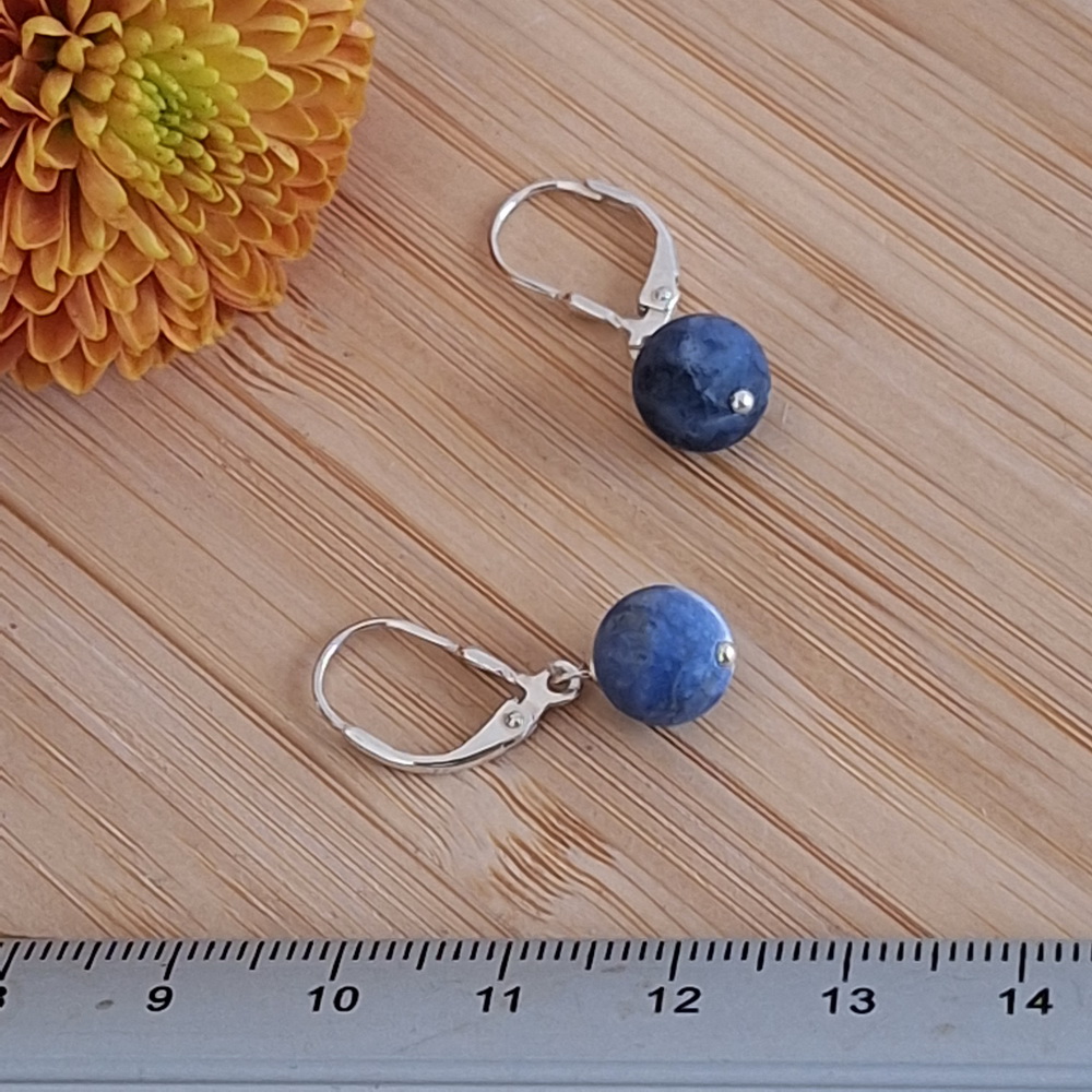 Sodaliet oorbellen matte bol