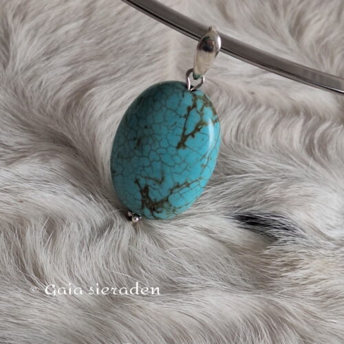 Hanger turquoise Howliet ovaal