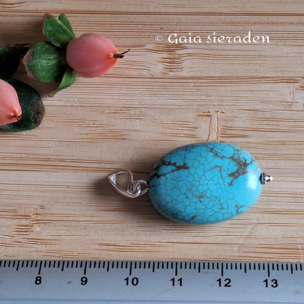 Hanger turquoise Howliet ovaal