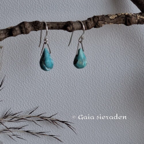 Turkoois druppel oorbellen