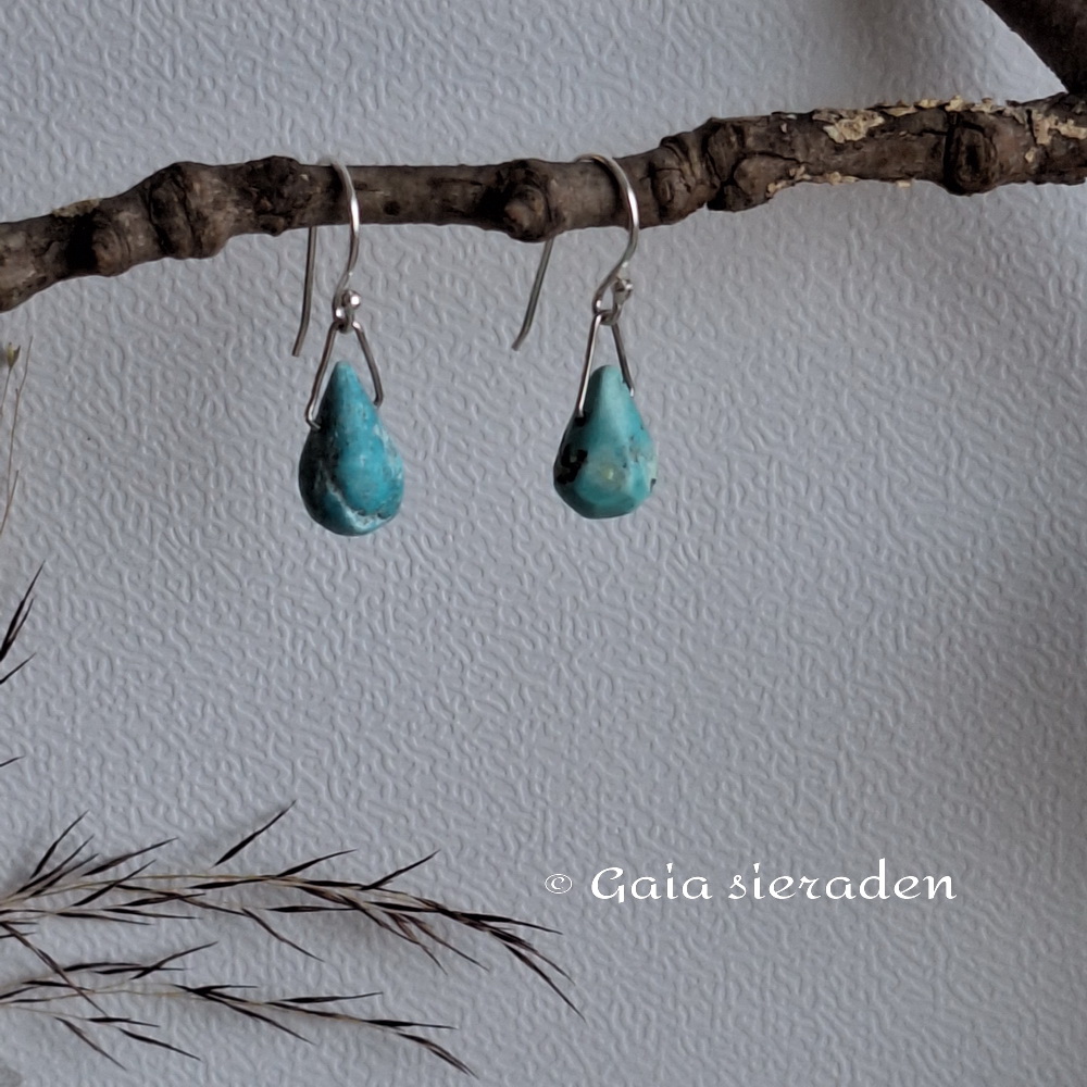 Turkoois druppel oorbellen